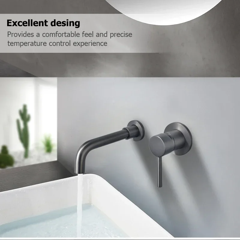 Competitive Bathroom Hotel Popular Single Elements Graphite Color Rose Work Basin Faucet