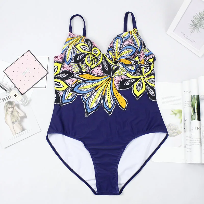 Traje de baño Push Up de una pieza 2025, traje de baño Floral Vintage, traje de baño para mujer, traje de baño, ropa de playa, Monokini, trajes de baño para mujer