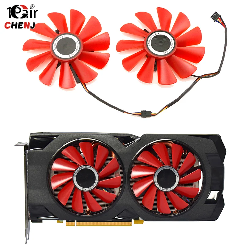 بطاقات رسومات الفيديو مروحة بديلة للتبريد ، جديدة ، قطر 87 ، من من من من من من من من من من نوع RX580 ، RX580 ، RS ، RX580 ، RS #5