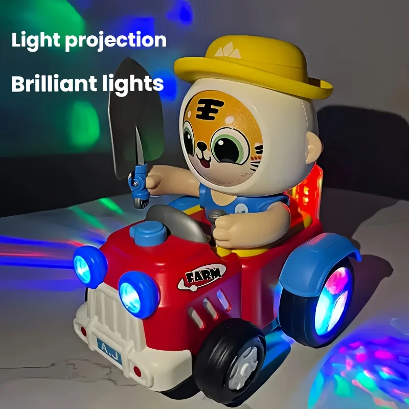 

Light and sound changing farmer's car toy with lights, music, and universal obstacle avoidance - Ideal Gift