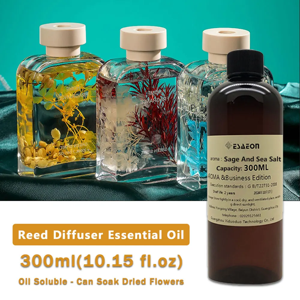 ESAEON 300ml (10.15 fl.oz) Sage And Sea Salt Westin White Tea Essential Oils - For Reed Diffuser & Automatic Fragrance Sprayer