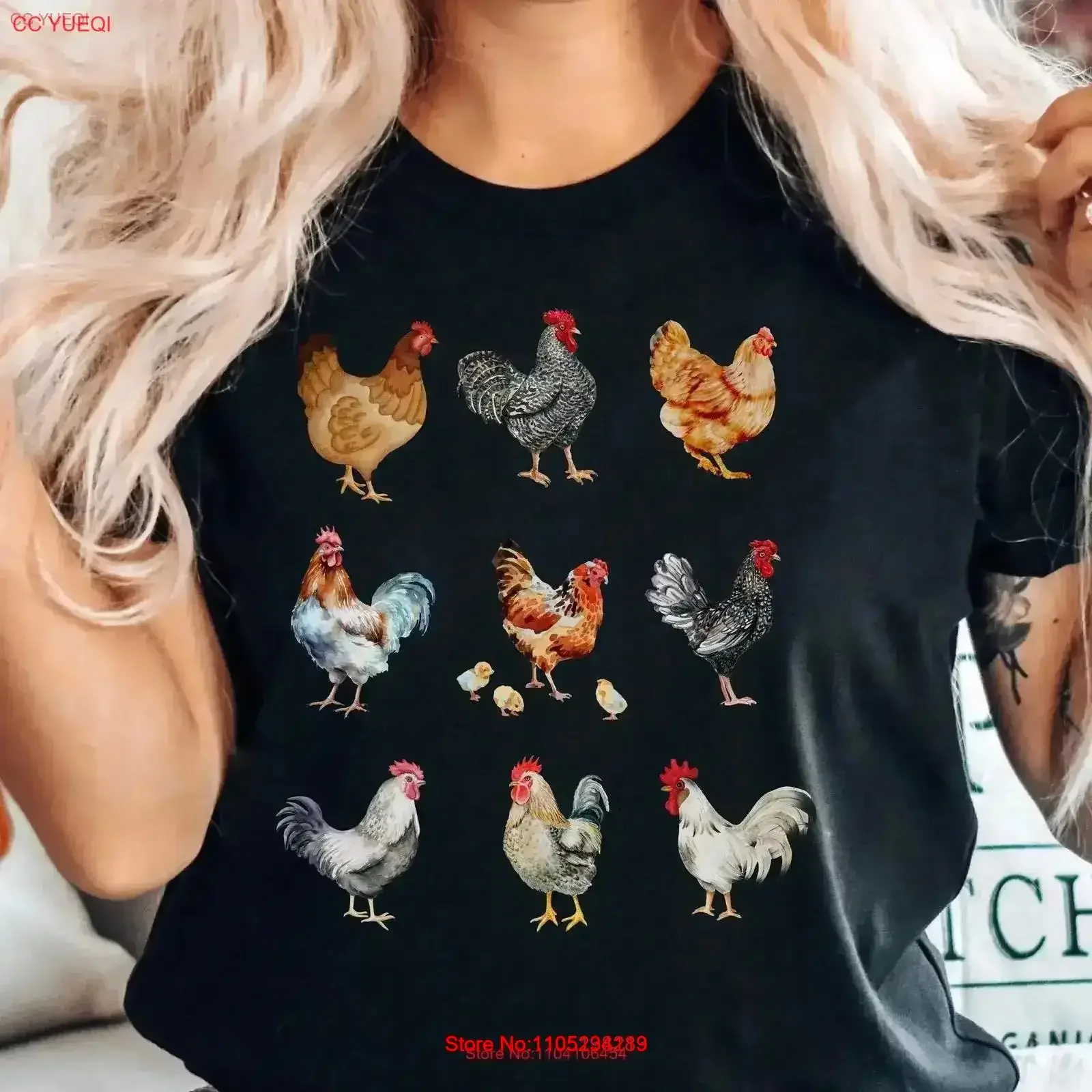 Chicken Collage T Shirt Farm Lover Women's Collagecore Hen Womens vintage Washed fashion homme designer clothes Soft vintage