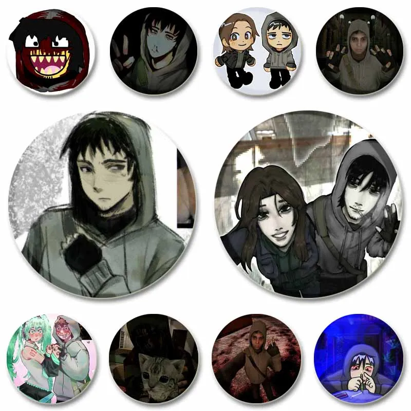 32/58mm Cry of Fear Game Figuur Knop Pins Simon Henriksson Sophie Leuke Meme Broche Badge Rugzak Hoed Accessoires fans Geschenken