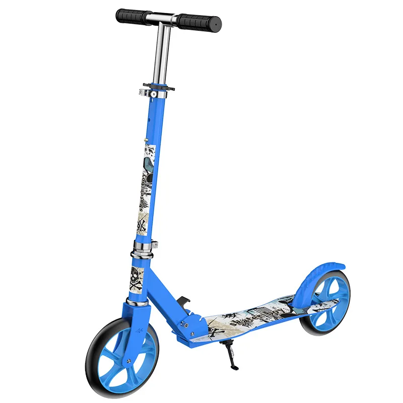 Campus City Children and Adults Two-wheeled Scooter 8 Inch Folding Pedal Scooter with Handbrake High-speed Bearing Power Scooter