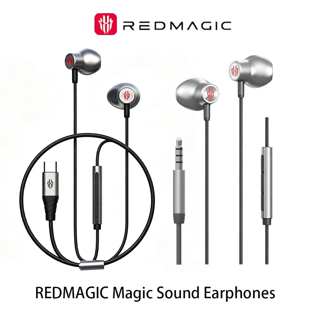 Nubia RedMagic Kabelgebundene Gaming-Ohrhörer 14,2mm Treiber HiFi-Bass In-Ear-Headset mit Mikrofon 3,5mm Typ-C für Telefon Laptop