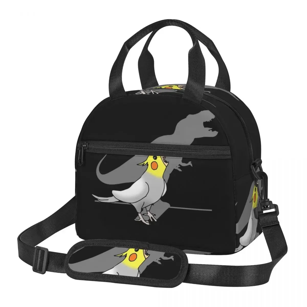 Dinosaur Shadow Cockatoo Cockatiel Insulated Lunch Bag for Women Kids Leakproof Food Boxes Thermal Lunch Box Tote