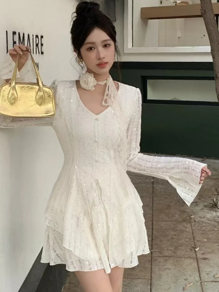 Alien Kitty 여름 니트웨어 정장 여성 v 넥 슬림 피트 코트 세련된 2025 부드럽고 우아한 Office Lady New High Street 미니 스커트 세트