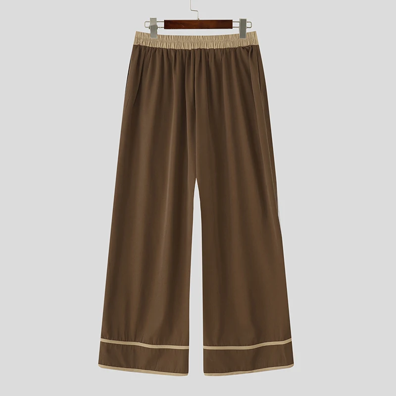 INCERUN Herren Unregelmäßige Hosen Patchwork Elastischer Bund Jogginghosen Weites Bein Streetwear Lose 2026 Mode Herren Lange Hosen – Detail 9