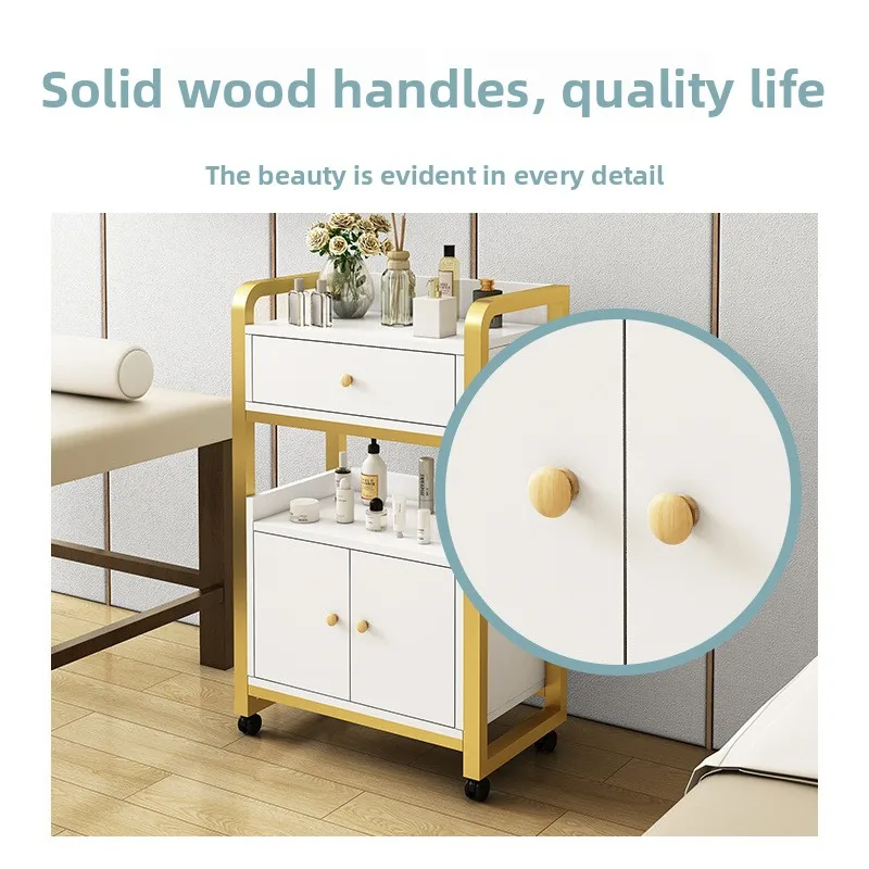 Mobile Beauty Cart with Storage Rack Purpose Movable Trolley Multi Salon Spa Equipment Organizer Rolling Cart No drawer