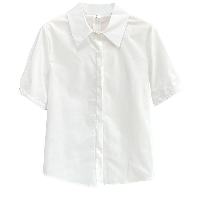 

2025 Plus Size Blouses Summer New 100KG Simple And Elegant Casual Thin Short Sleeved Women's Shirt 3064