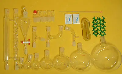 Lab Glassware Kit,2000ml,24/29,New Chemistry Glassware Kit,32PCS