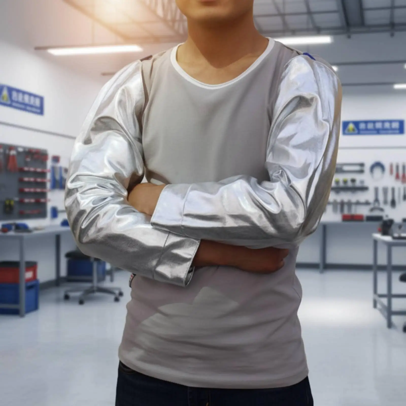 Aluminum Foil Sleeves Oil Resistant Arm Cover Industrial Grade Protection Guarding Sleeve for Foundry Work