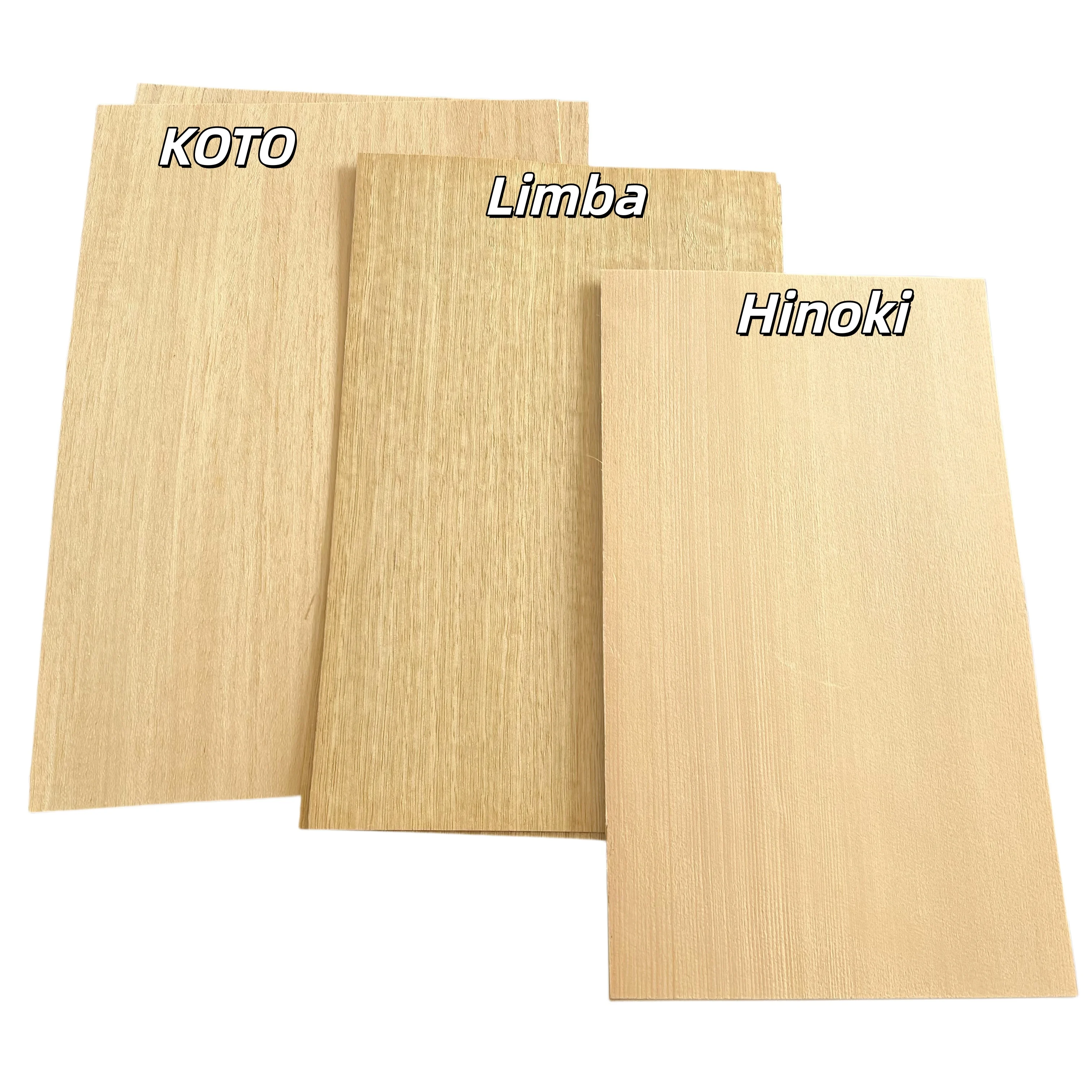 0.5MM 28x17cm Natural  KOTO Limba  Hinoki Decorative Veneer for Ping Pong Paddle Table Tennis Top Veneer