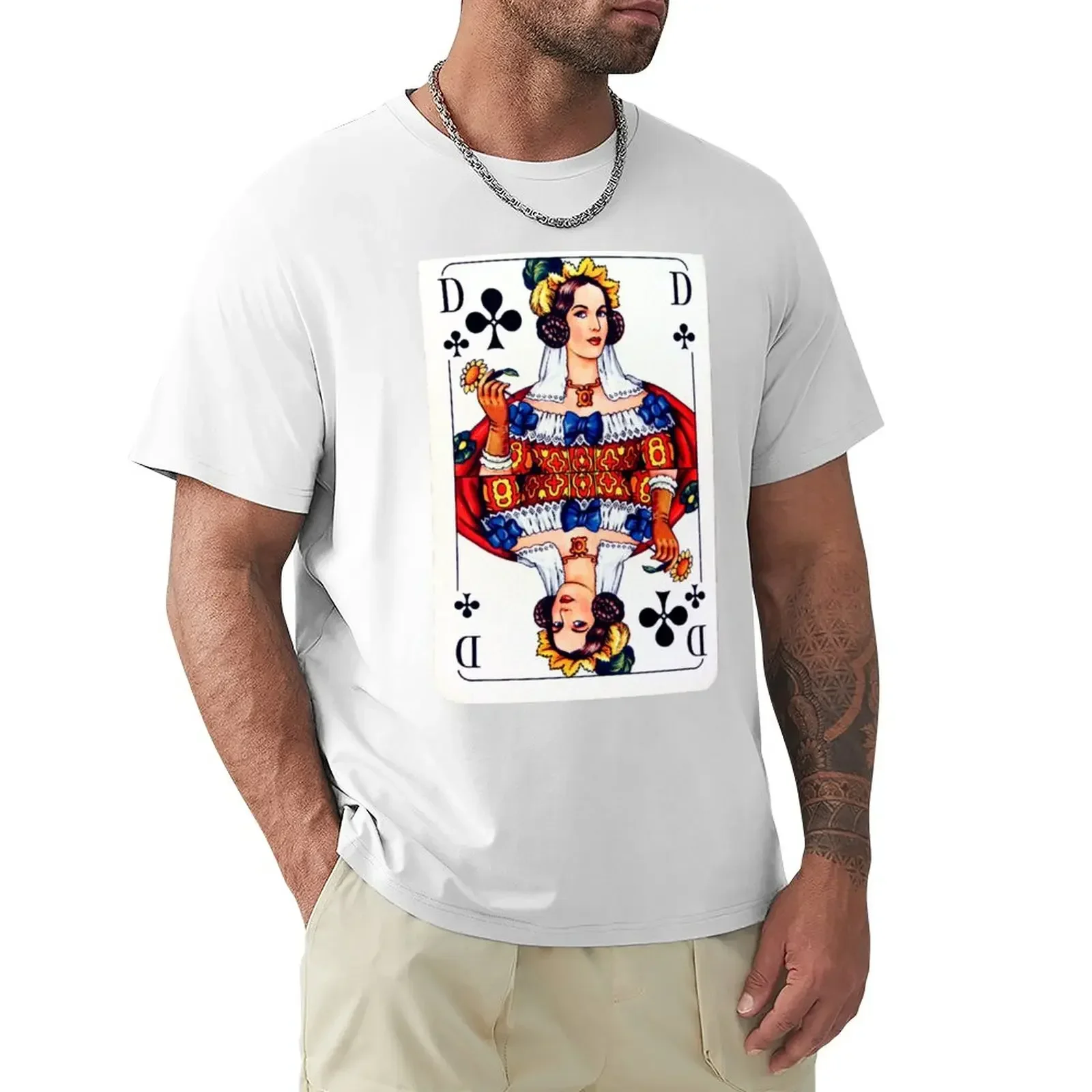 Clover Queen Argine - French Playing Cards T-Shirt plus size clothes customs mens clothes