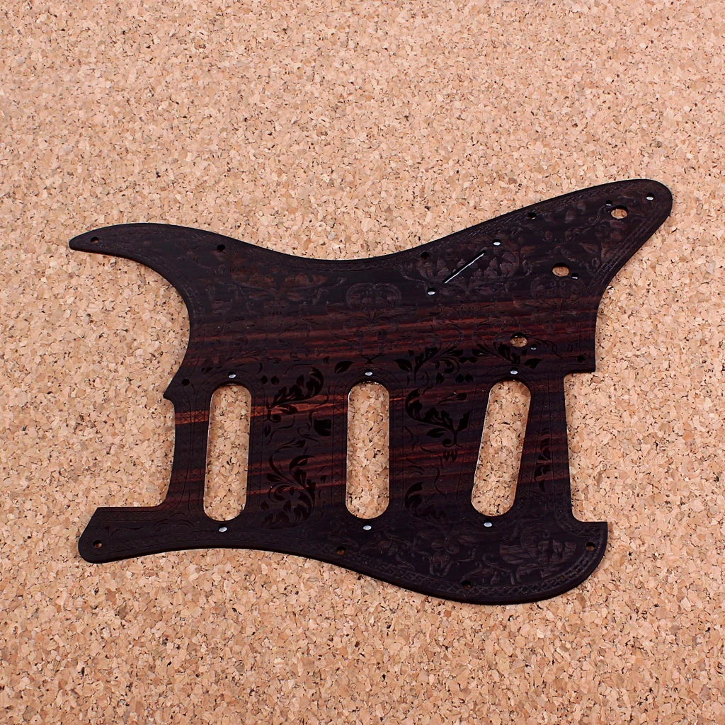 Rosewood Carved Guitar Pickguard Handcrafted Wooden Scratch Plate  Acoustic Electric Guitar Replacement Parts