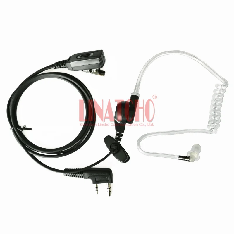 Press to Talk VOX Прозрачная воздушная трубка для наушников рации 2-контактный разъем K