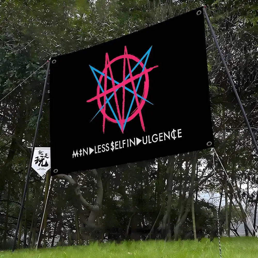 Classic Industrial Band M-Mindless Self I-Indulgence DIY Flag For Family Group Photo Living Room Home Dorm Decor Wall Art Decor