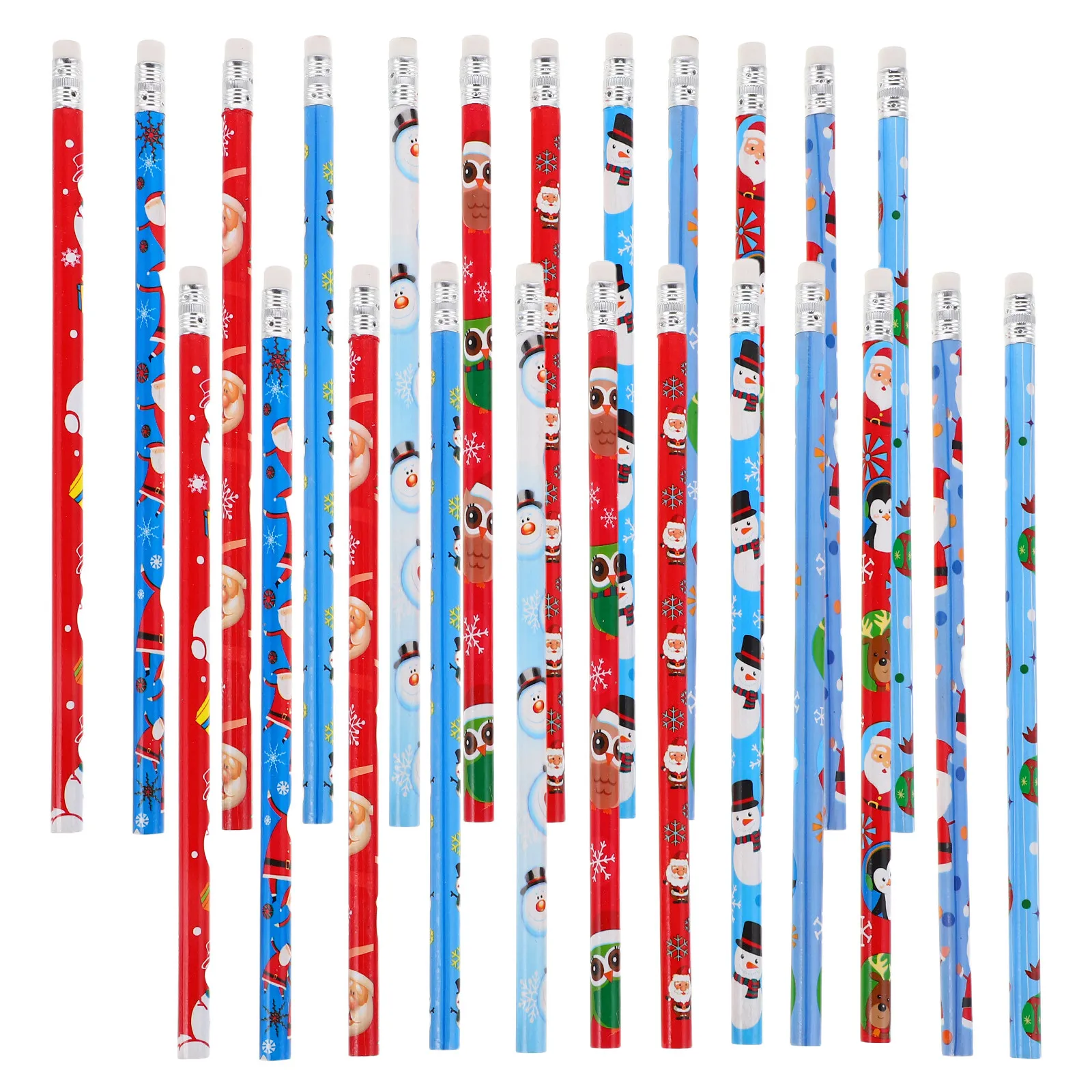 288 Pcs Christmas Gifts Cartoon Wood Pencil Elements Pencils Decorations for Favors
