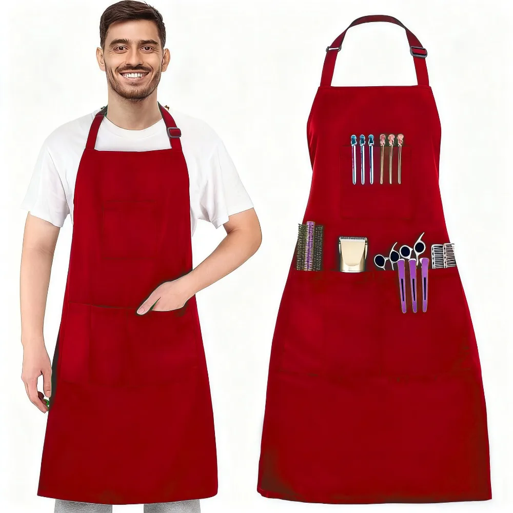 Waterproof Hair Stylist Hairdressing Aprons with Pockets Professional Hair Cutting Cloth Hair Dyeing Anti-static
