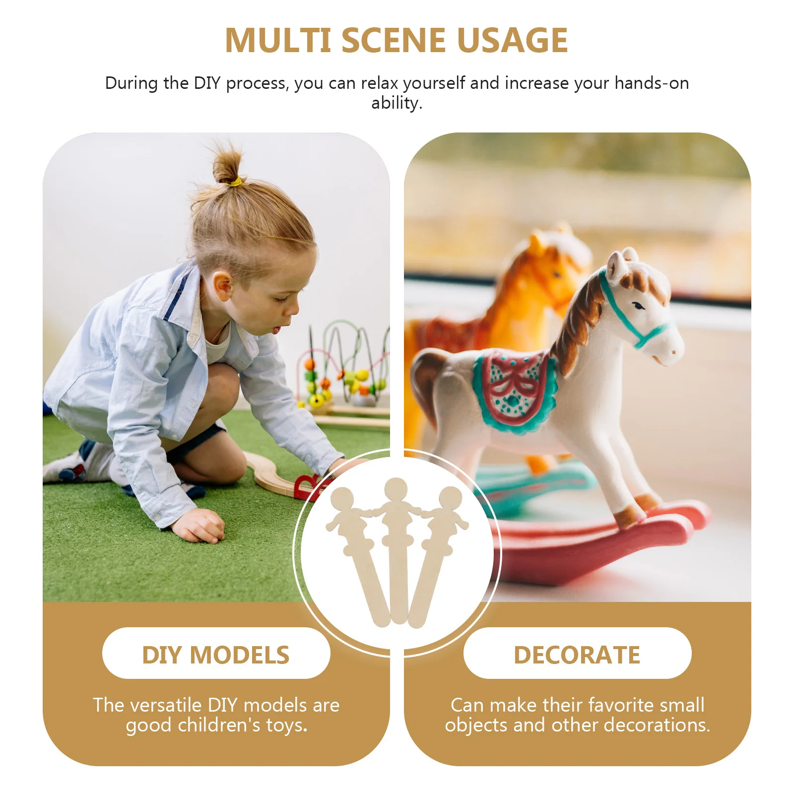 20개입 나무 DIY 조각 어린이 안전 목재 조각 무도색 슬라이스 창의적인 그래피티 공예 교육 장식용