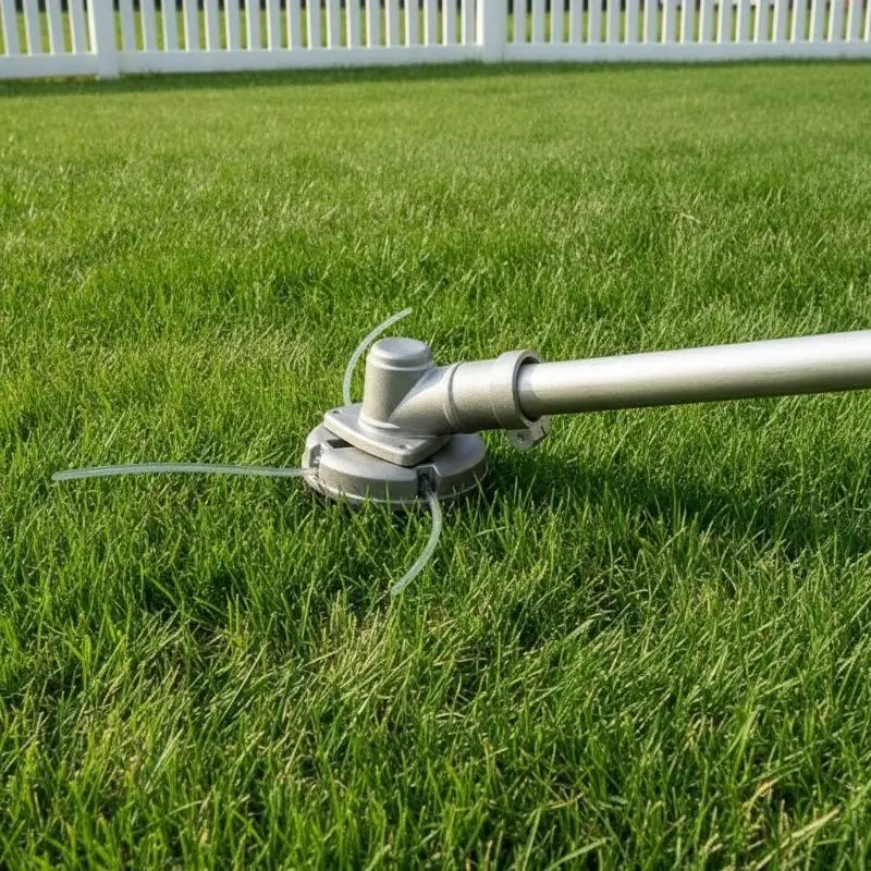 Universal Aluminum Grass Trimmer Head with 4 Lines Brush Cutter Head Thread Nylon Grass Cutting Line Head for Lawn Mower Silver