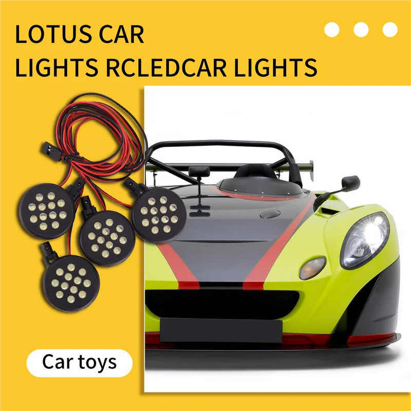 A19Q-4 LED Lights Receiver Kit Plastic Shell Lotus Headlights For 1/5 HPI BAJA Rovan King Motor 5B RC Car Parts Accessories