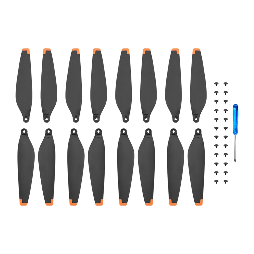 4 Pair Replacement Propeller for Mini 3 Pro Drone Light Weight Props Blade Wing Fans Accessory Spare,Orange Edge