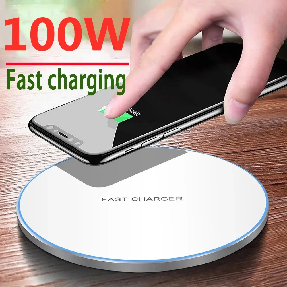 100W Wireless Charger Pad Stand For iPhone 15 14 13 12 11 XR Samsung S22 S21 Xiaomi Phone Chargers Fast Charging Dock Station