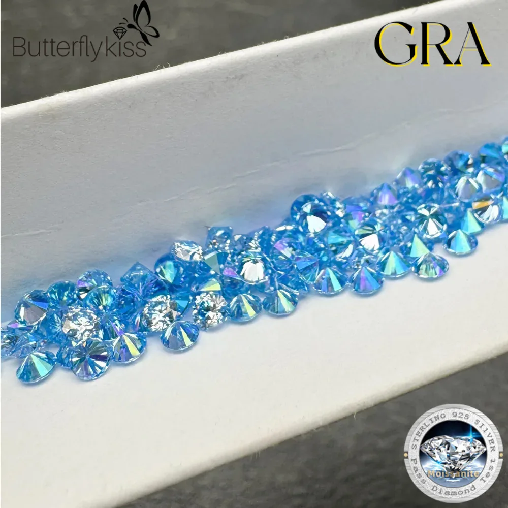 

Butterflykiss Colored Loose Moissanite Stones 0.1ct 3mm Royalblue Pink Moissanites Shining Fine Jewelry Round Lab Grown Diamonds