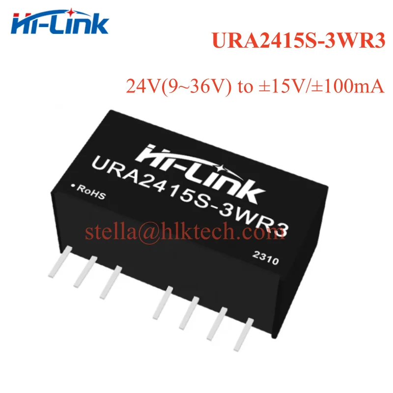 Hi-Link URA2405S-3WR3 URA2412S-3WR3 URA2415S-3WR3 URA2424S-3WR3 3.3V/5V/12V/15V/24V DC DC isolated power module 3W Official