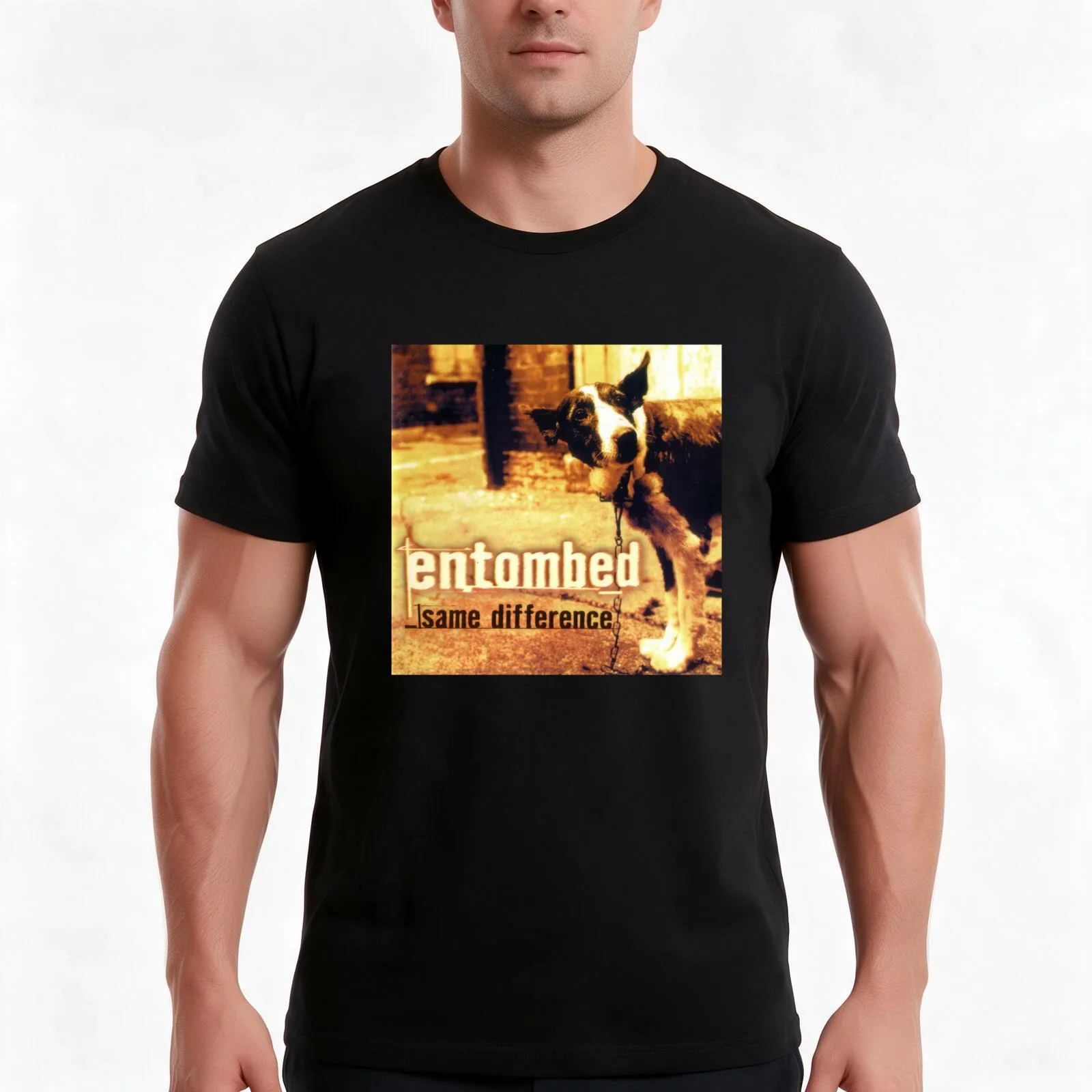 Entombed Same Difference Album Cover. T-Shirt, Summer Casual Cotton Tee, Oversized Streetwear Tops, Vintage Graphic Print