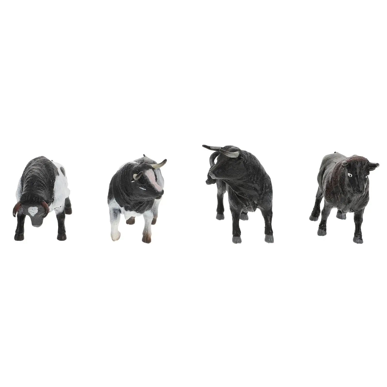 

4 Pcs Mini Cow Adornment Creative Model Toy Decor Figurines Home Desktop Gifts Stuffed Animals Plush Toys Filling