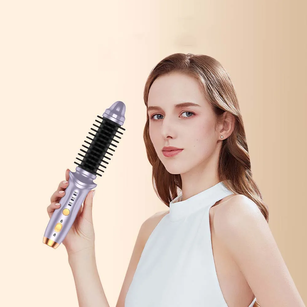 

Styling Brush Heated Curling Brush Mini Curling Iron Cordless Hair Styler For For Women For Men For Short Hair