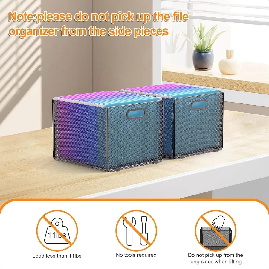 Подвесной органайзер для файлов Органайзер для папок с файлами Сетчатый подвесной ящик для файлов с ручкой Ящик для хранения файлов Корзина для файлов для офиса