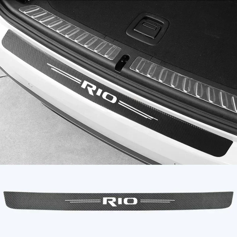 For KIA RIO Logo 2022 2021 2020 2019 2018 2017 Carbon Fiber Car Trunk Door Bumper Guard Trim Anti Scratch Tape Threshold Strip