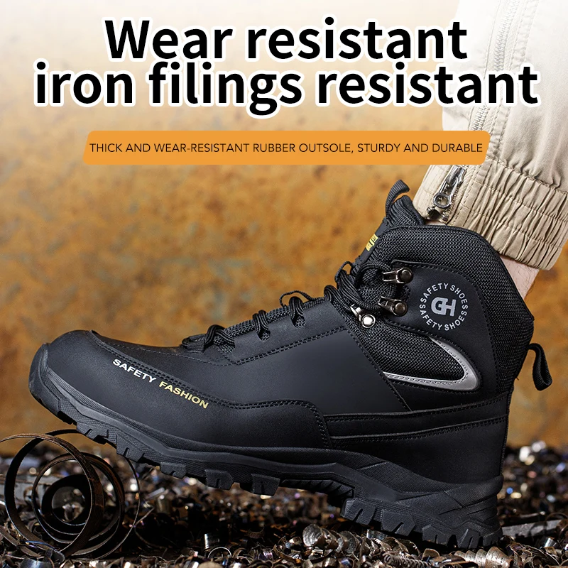Steel Toe Kevlar-Midsole Anti-puncture Work Boots Hiker Non Slip Indestructible Sneaker Anti-puncture Protection Safety Shoes