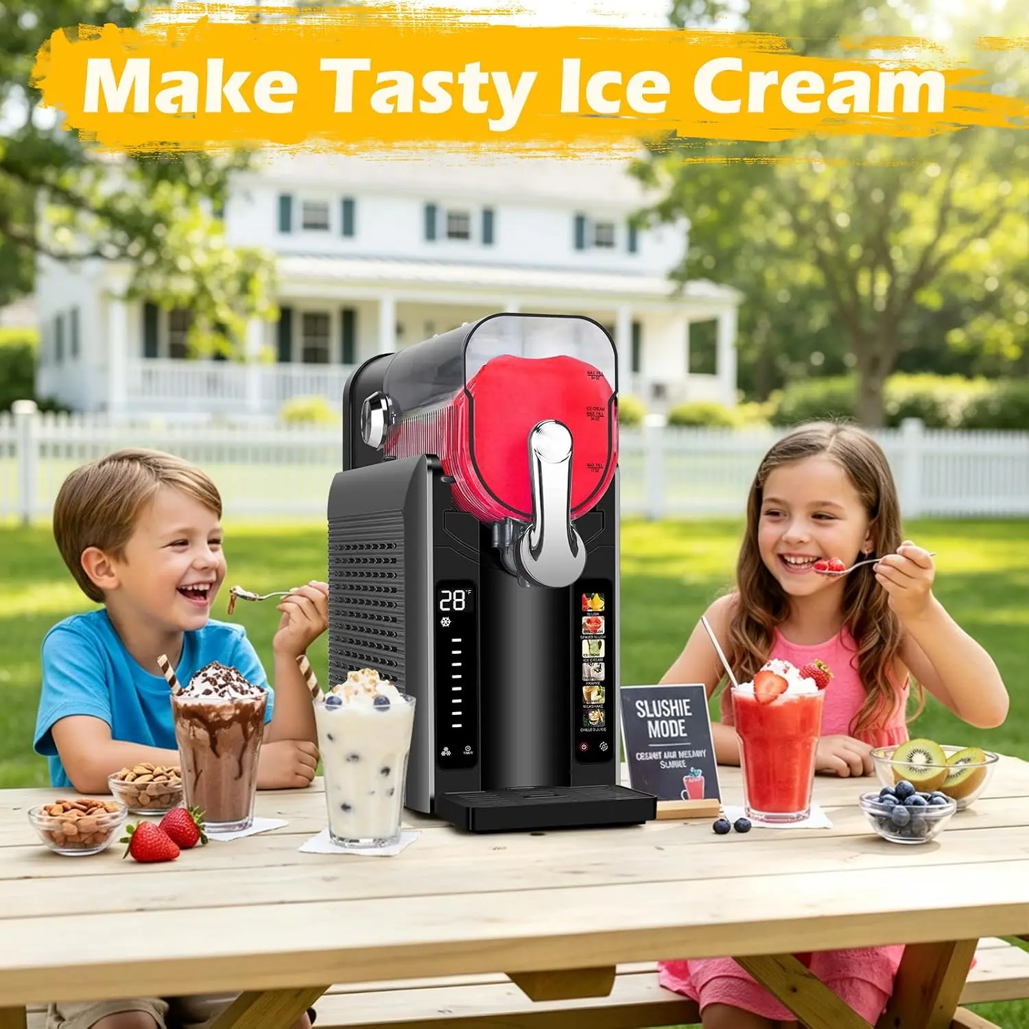 Home 88oz Frozen Drink Maker Slushie Machine Slushy Soft Ice Cream Maker 6 Preset Programs Slushie Cocktails Frappes Ice Cream S