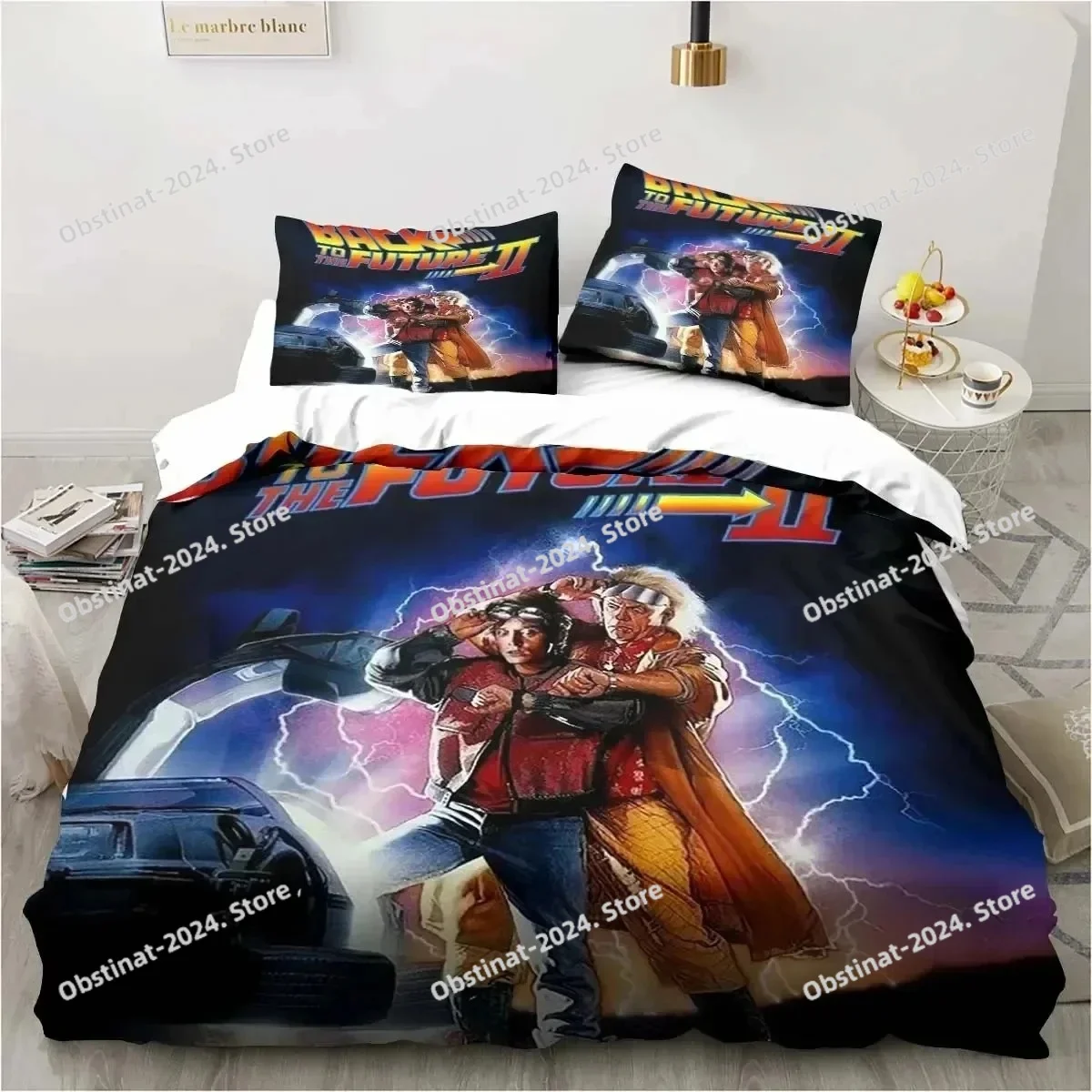 

Back To The Future Classic Movie Retro Bedding Set Bed Three Piece Set Single Double Bed Queen Size King Quilt Cover Boy Gift