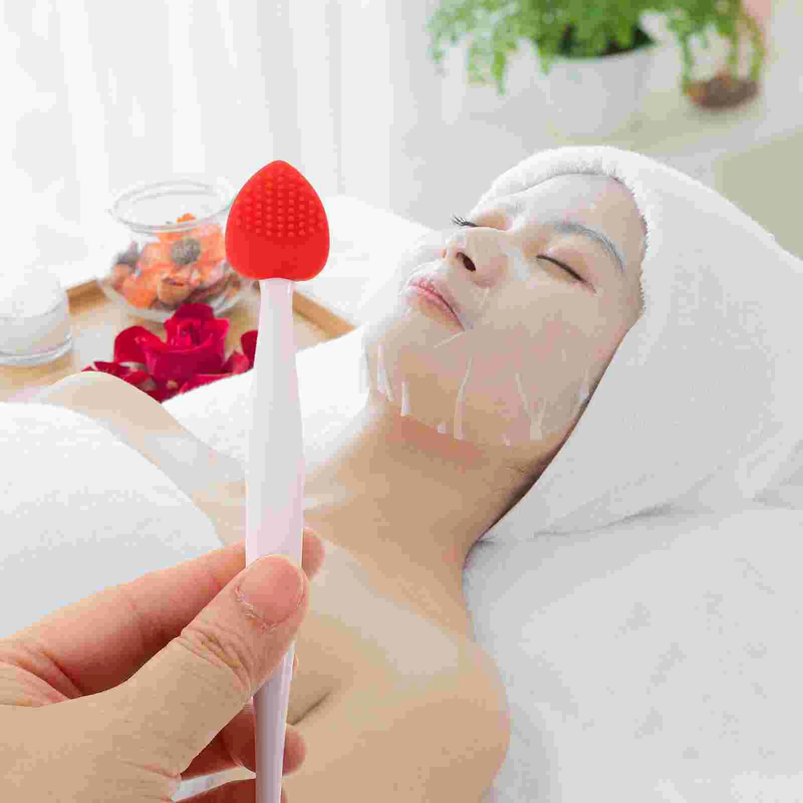 6 Pcs Lip Brush Love Silicone Cleansing Beauty Tool Nose Cleaner 6pcs Scrubber Cleaning Tools Silica Gel Scrubbers