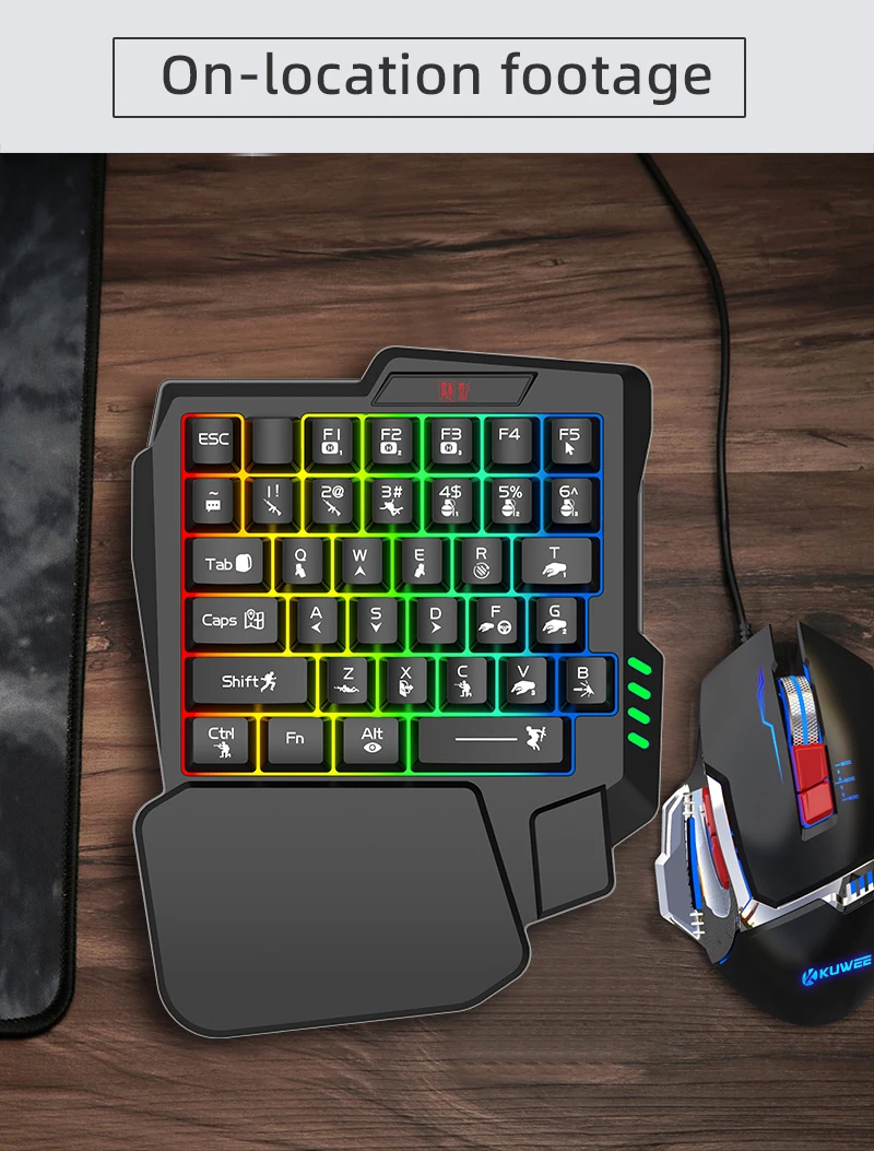 RGB Backlit One Hand Gaming Ke - Gaming Keyboard Half recension och pris