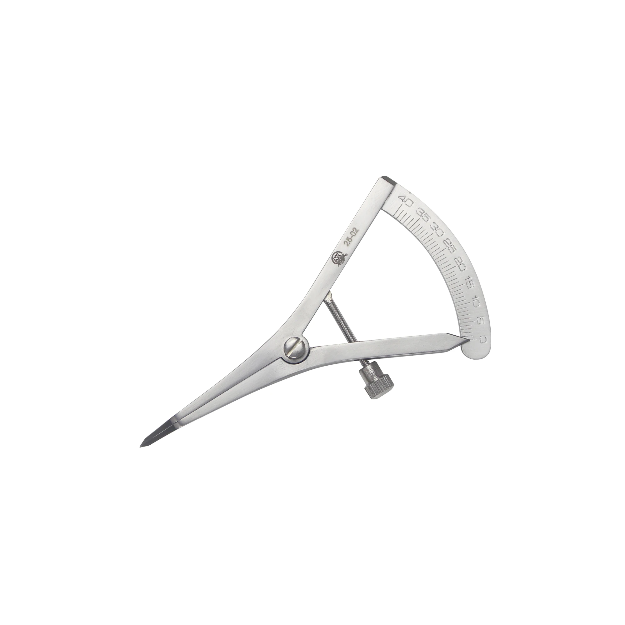 Dental Implant Caliper Gauge Curved Elbow NK25‑01/02 Stainless Steel Measuring Ruler Autoclavable for Dental Clinic Lab