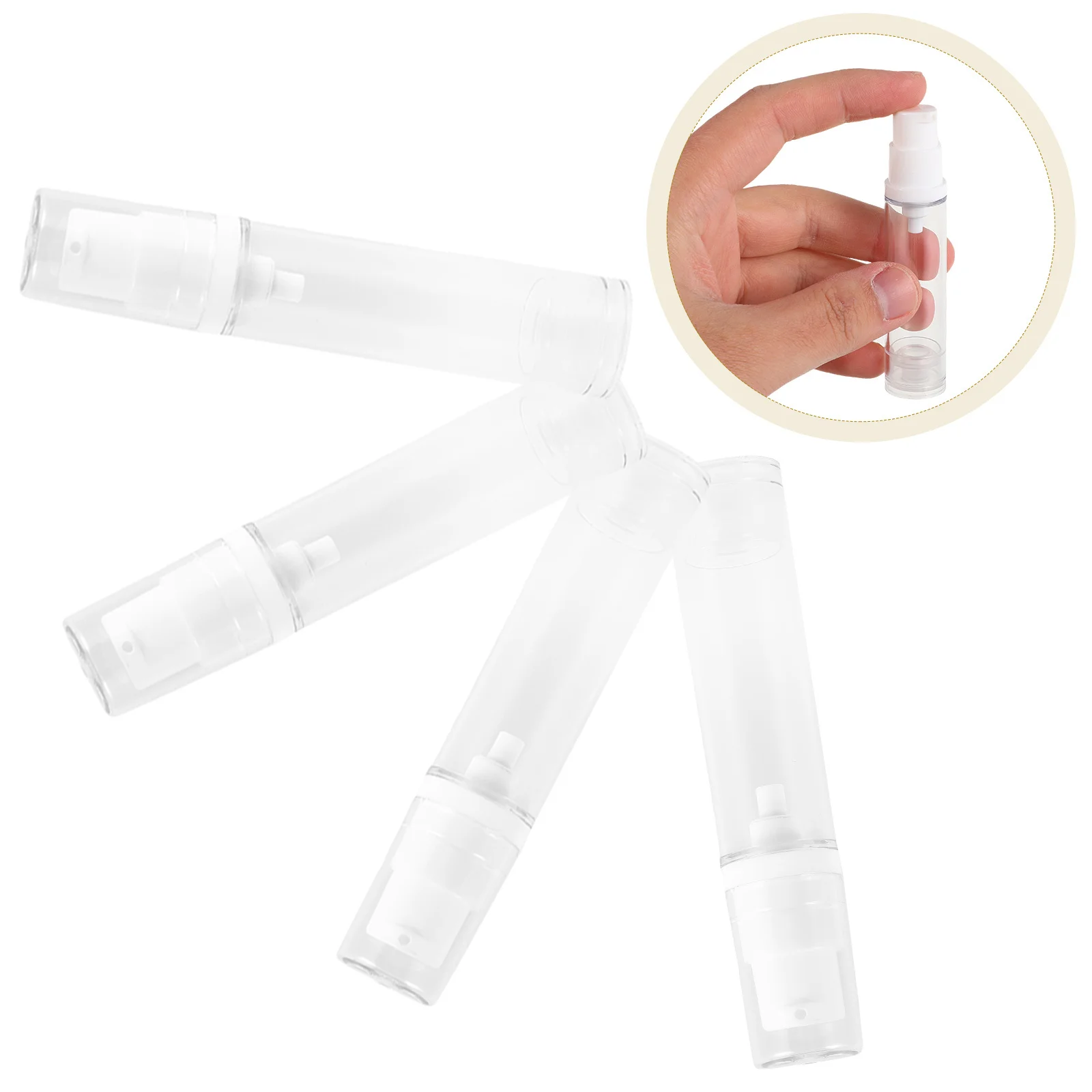 

8Pcs Refillable Airless Pump Bottles 10ml Mini Travel Lotion Containers Portable Vacuum Dispenser for Cream Foundation