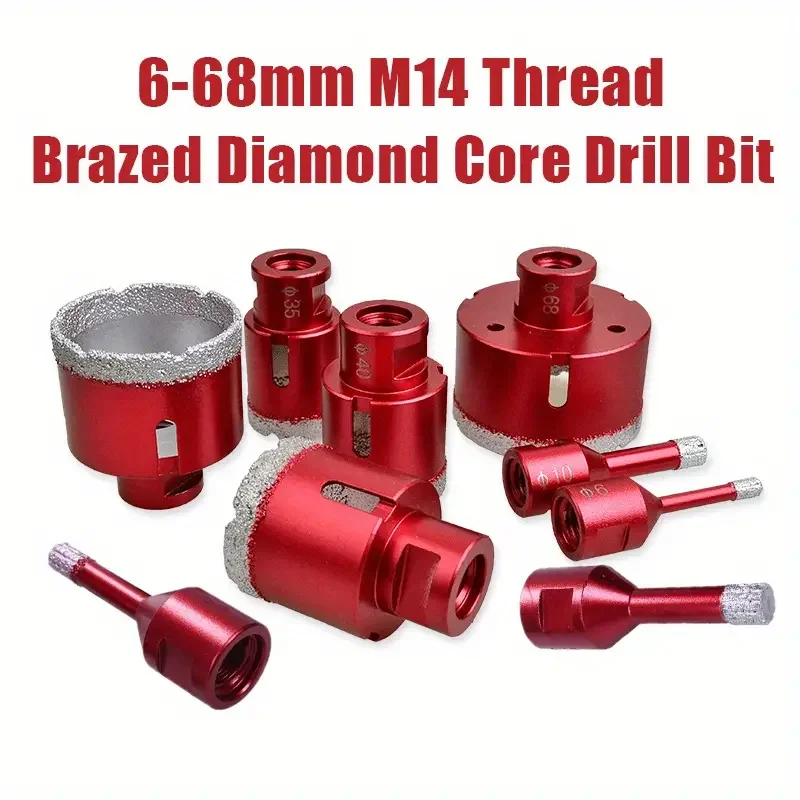

1 шт., 6-68 мм, резьба, фарфоровая плитка, коронки, режущие инструменты, алмазная чашечная пила, кольцевая пила для мрамора, набор сухих сверл, резак для гранита