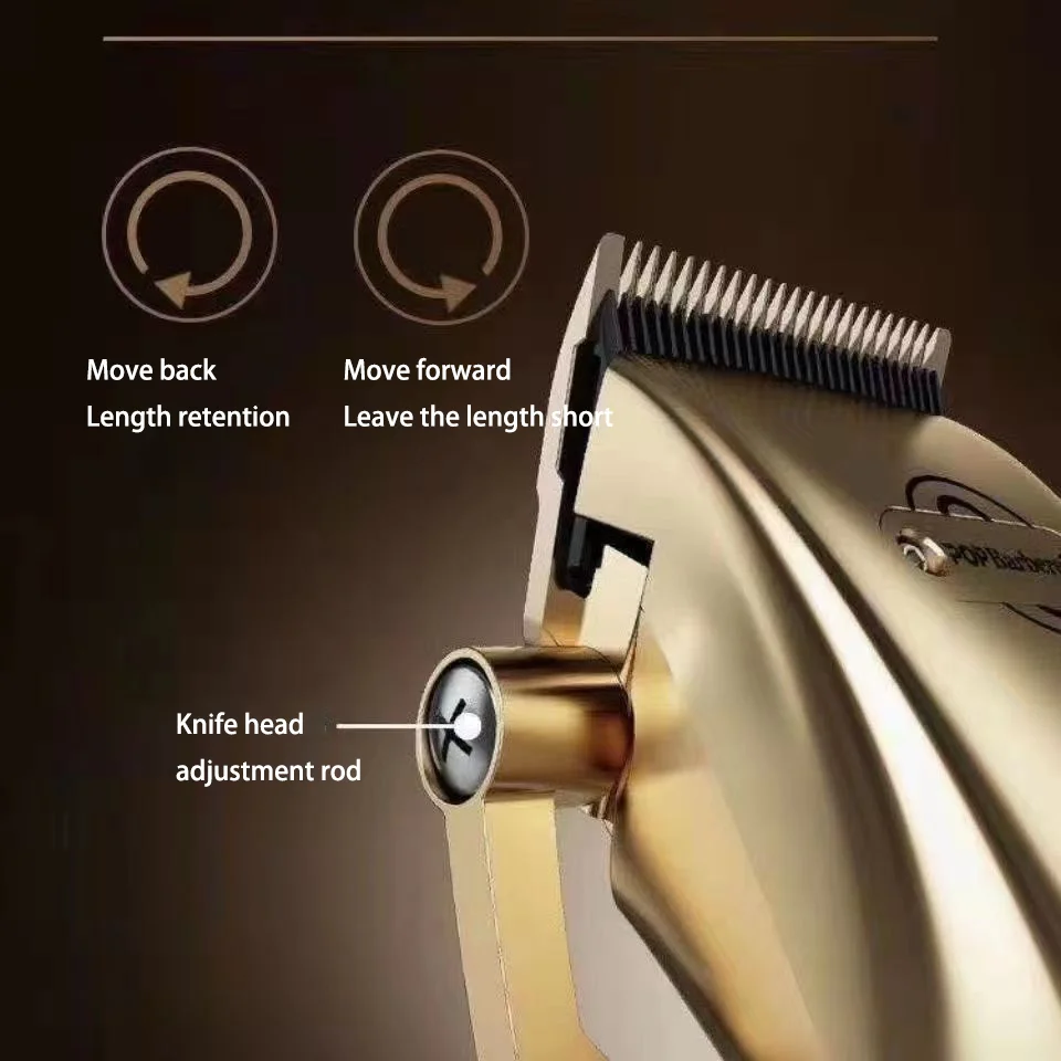 POP Barbers Gold P800 Professional Hair Clipper Black P800F Gradient Push Clipper Hair Stylist Hair Salon Exclusive Hair Clipper