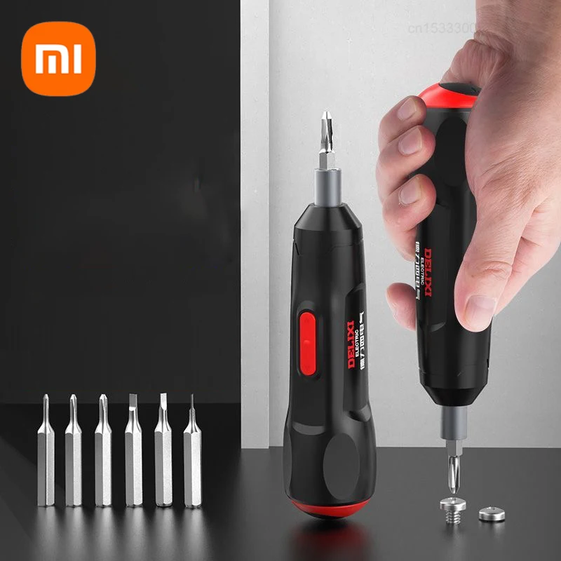 Xiaomi Delixi Electric Screwdriver Set Rechargeable Mini Screw Driver Bits Kit Household Cordless Screwdriver Repairt Power Tool