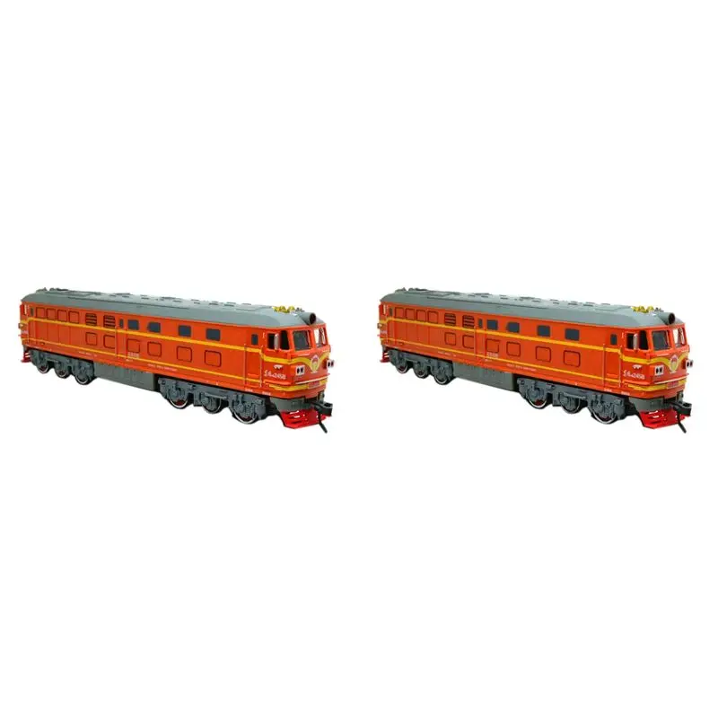 B78B-2X Kids Simulation 1:87 Alloy Internal-Combustion Locomotive Model Acousto-Optic Train For Children Gift(B)