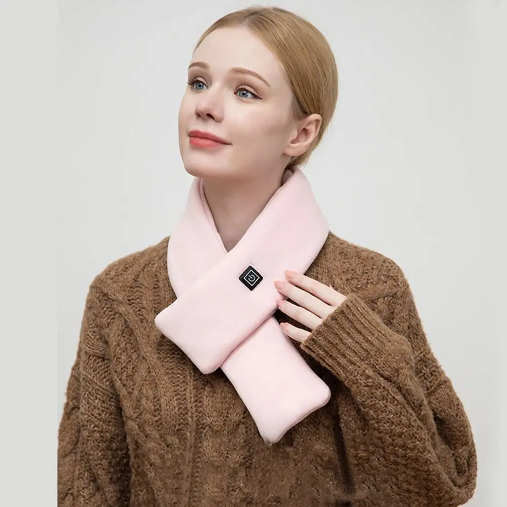 Mode hiver USB chauffage écharpe polaire température chaude écharpe température réglable doux électrique cou plus chaud Camping