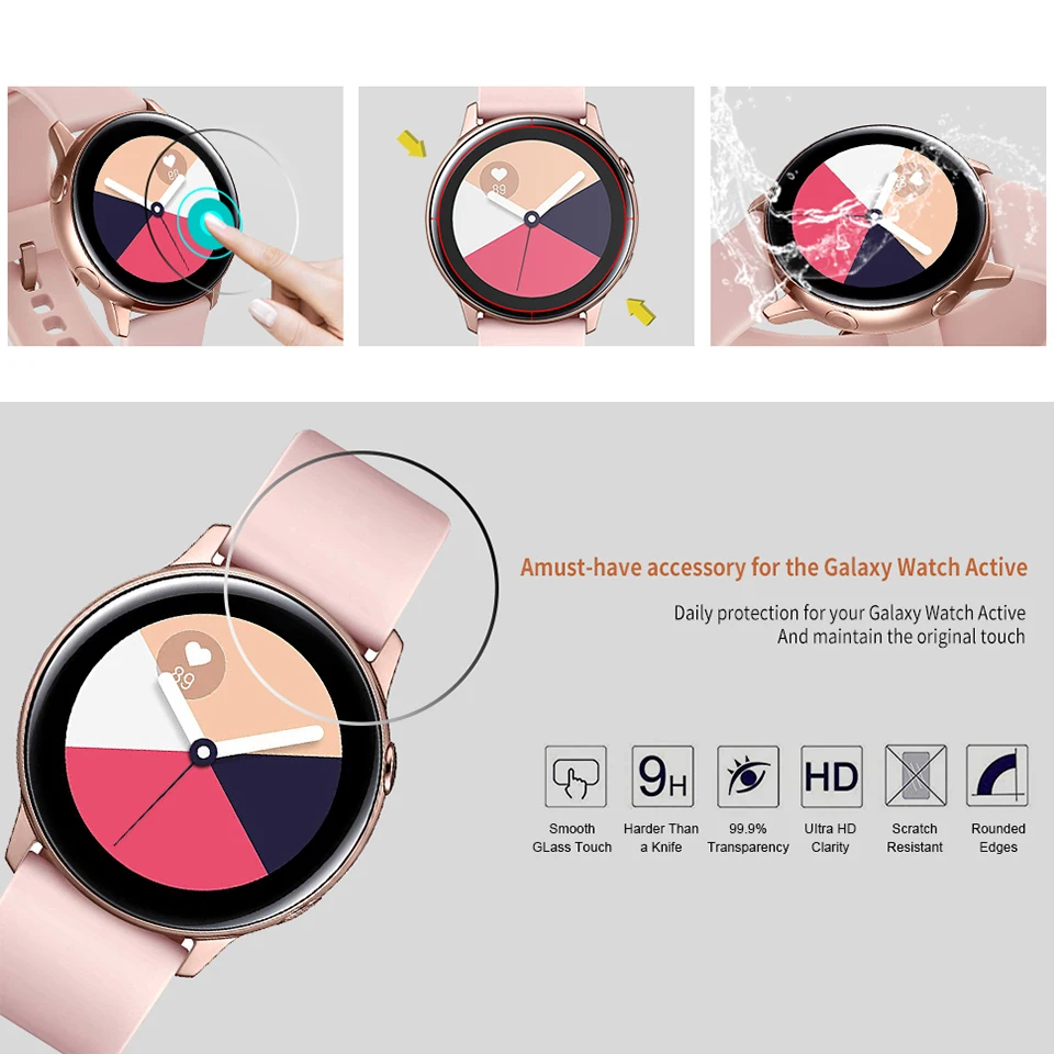 9H Hardness Tempered Glass Screen Protector for Samsung Galaxy Watch Series 42mm 46mm HD Clear Resist Scratches Protective Film