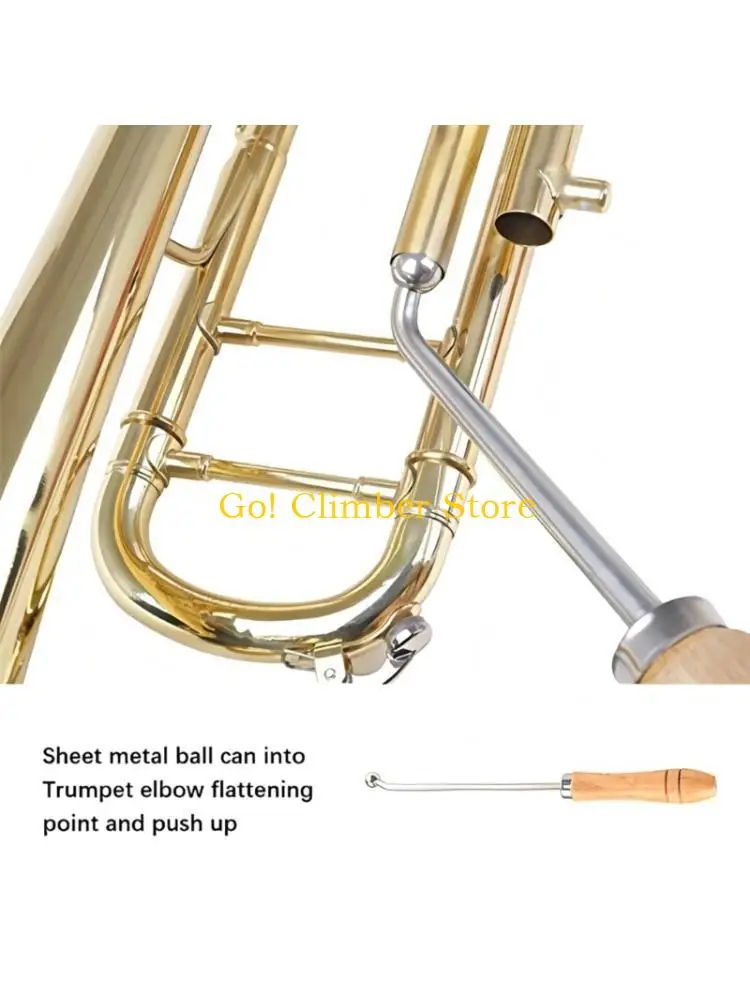 

Q84C Многоцелевой инструмент для восстановления духовых инструментов Текстура нержавеющей стали Эргономичная деревянная ручка и