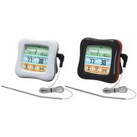 LCD Display Digital Meat Thermometer Touch Screen Instant Read Waterproof Timer Function Stainless Steel Probe